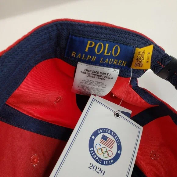 Polo Ralph Lauren Team USA Olympics Red Adjustable Cap Hat New - Picture 9 of 9
